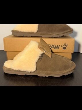 BEARPAW Loketta Suede Slippers Seal Brown Womans 11M